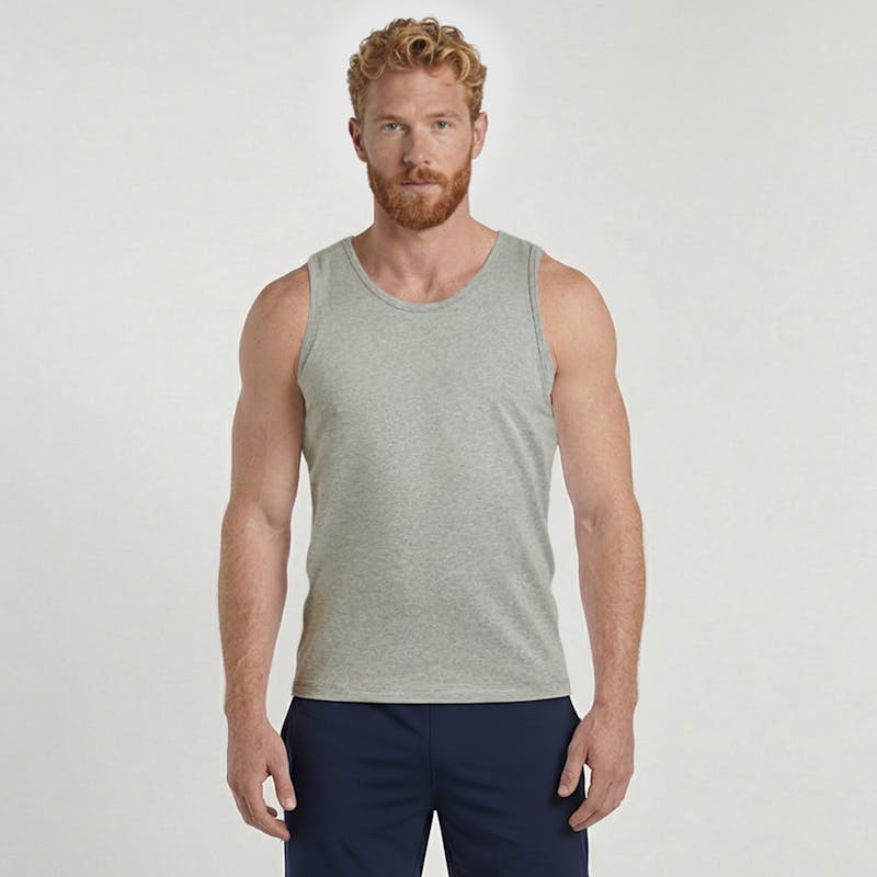 Débardeur homme gris chiné en coton bio Garçon Français fabriqué en France