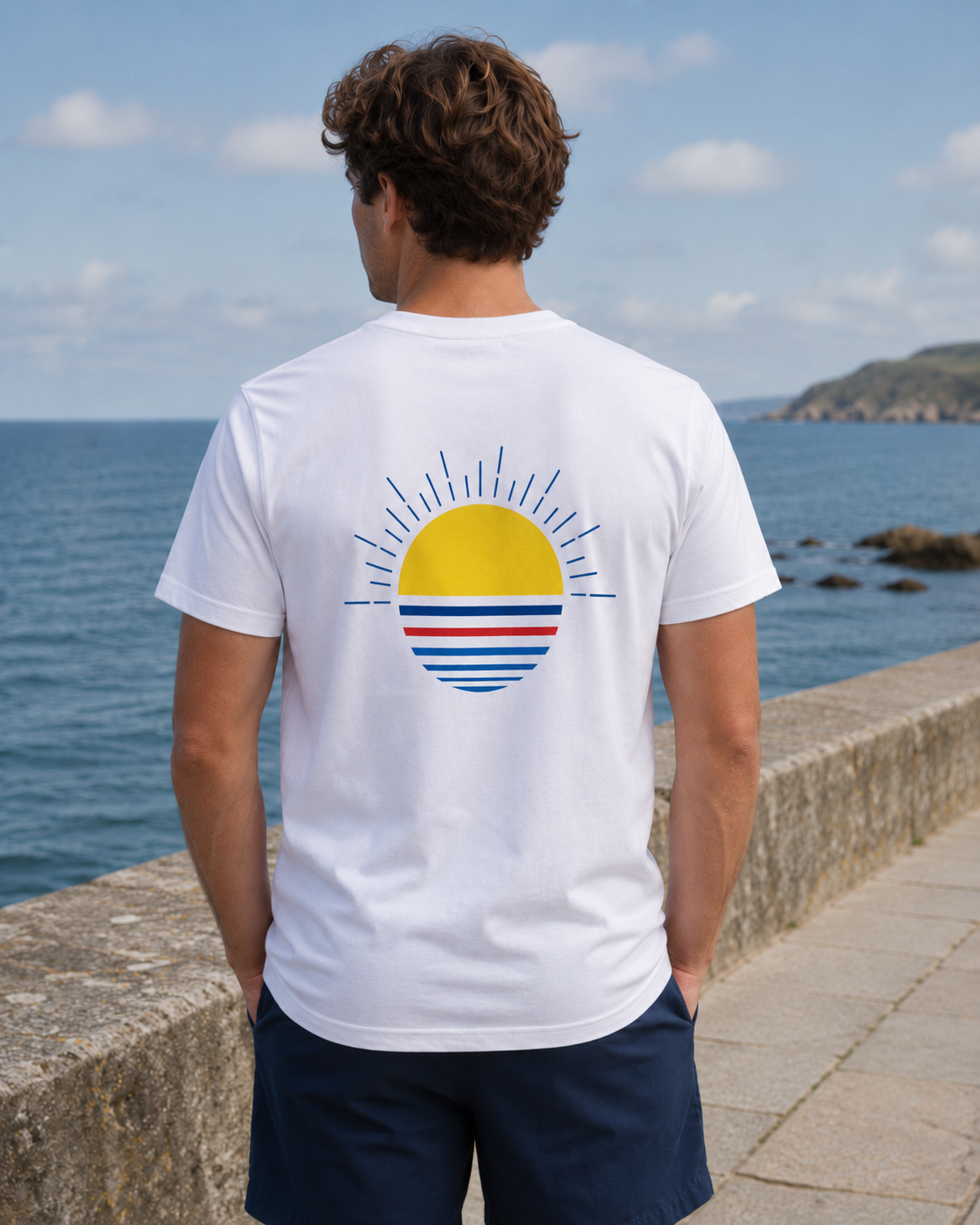T-shirt homme coton bio épais UGO Logo Dos avec logo brodé sur la poitrine
