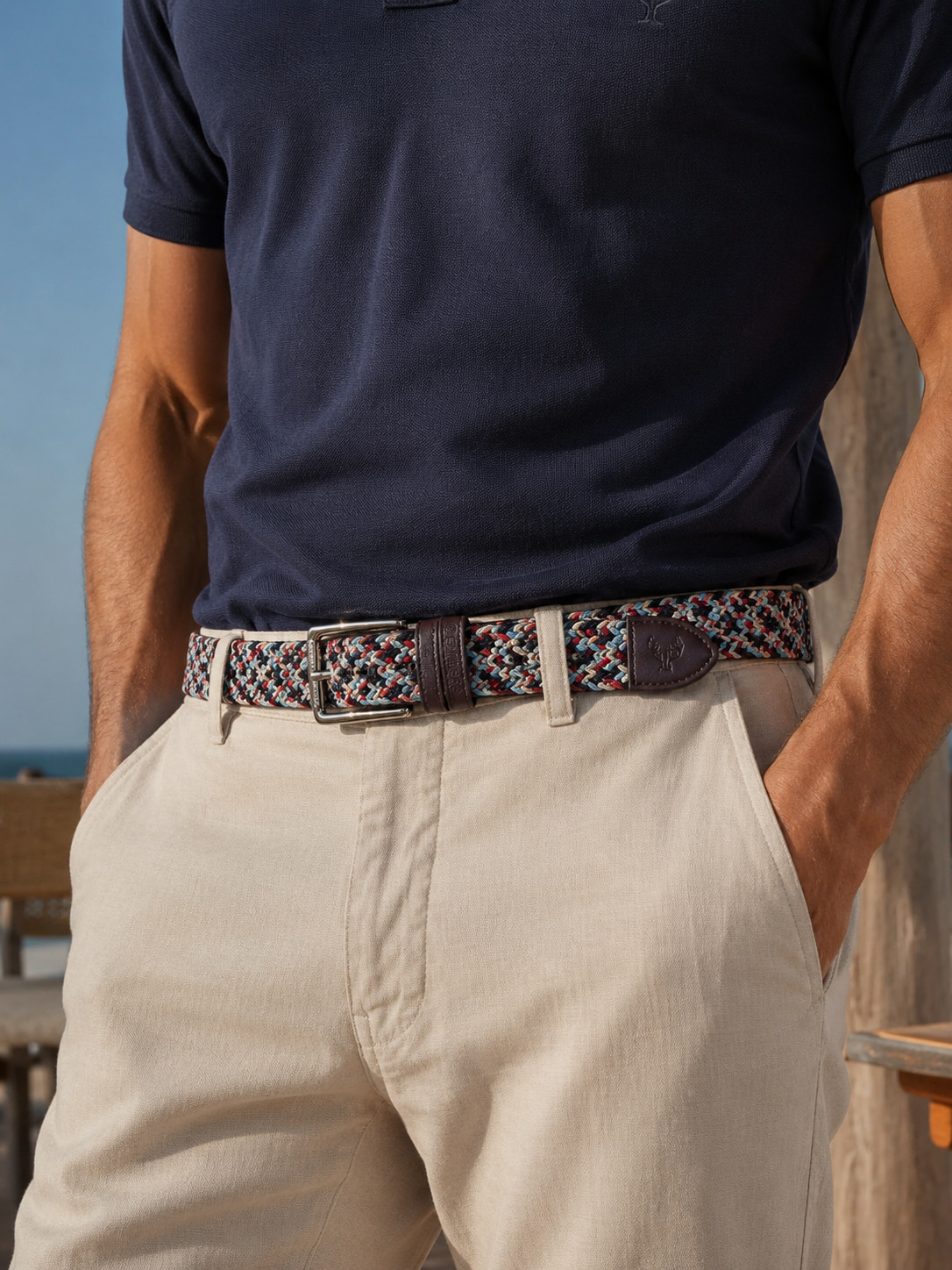 Ceinture tressée homme multicolore – Custi Mikelo