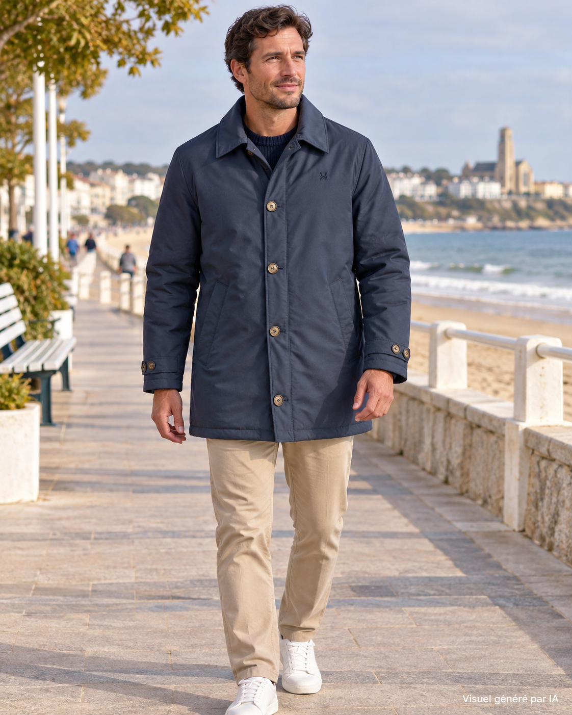 trench coat amovible porté de face
